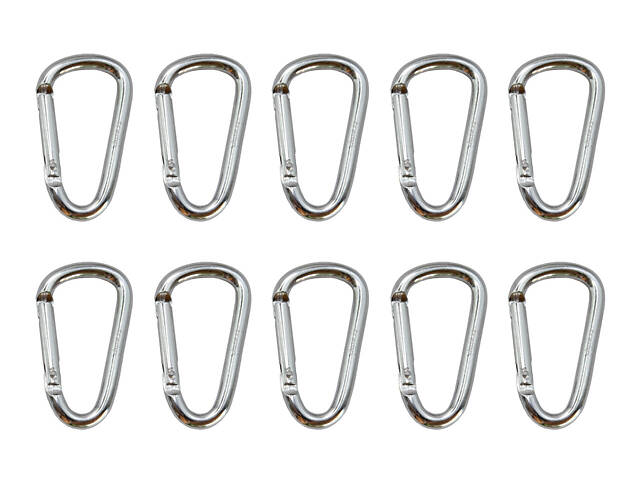 Набір карабінів алюмінієвих сувенірних Трамп 10 шт 6 см без муфти silver UTRA-300 - Фото 3