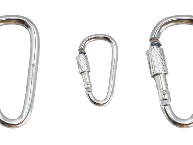 Набір карабінів алюмінієвих сувенірних Трамп 10 шт 5 см з муфтою silver UTRA-299 - Фото 3