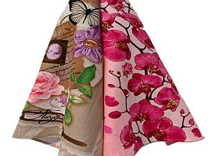 Набор кухонных полотенец вафельных Ecotton 2 шт 50х60 см Орхидея розового цвета