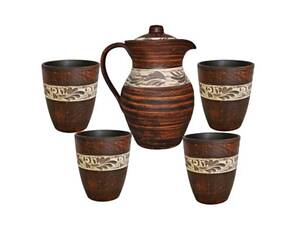 Набір Кувшин 1,1л/4 склянки 350мл ангоб ТМ СЛОВЯНСЬК