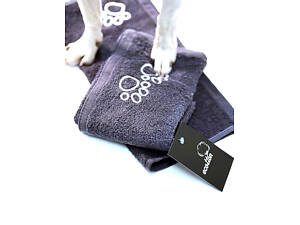 Набор махровых полотенец для животных Ecotton Вытри мне лапки 2 шт. серый