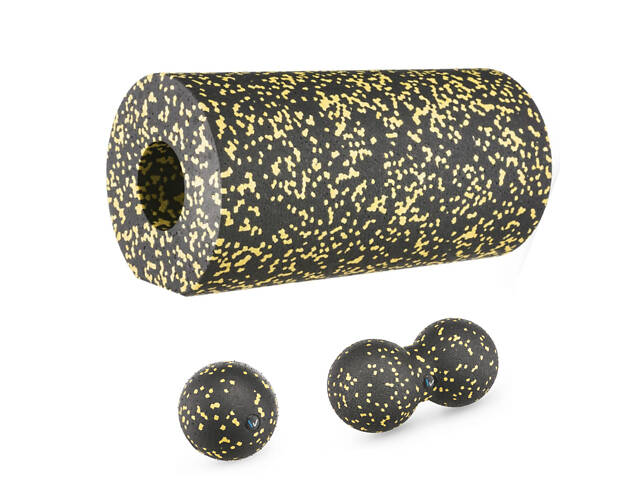 Набір масажерів Gymtek для йоги та фітнесу EPP чорно-жовтий - Фото 1