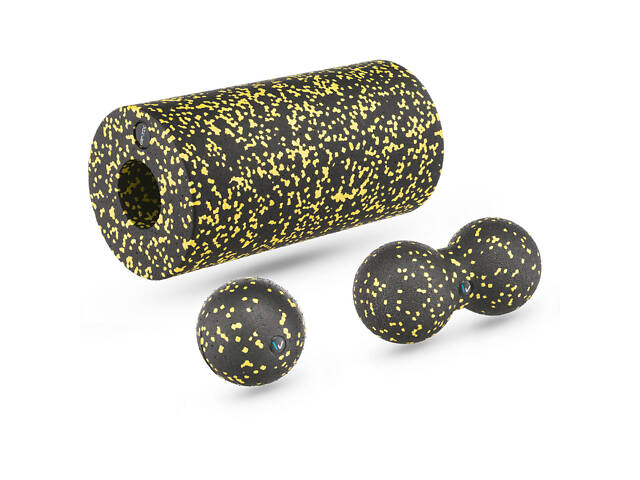 Набір масажерів Gymtek для йоги та фітнесу EPP чорно-жовтий - Фото 3