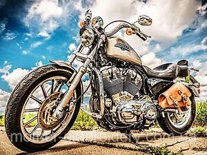 Набор вышивка мозаика мотобайк Harley Davidson мотоцикл на подрамнике полная 5d 30х40