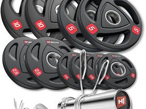 Олимпийский набор Hop-Sport PRO 50кг с W-образным грифом.