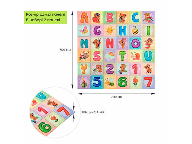 Набір панелей стінових 3D 700х1400х4мм Абетка (2шт) SW-00002352 - Фото 5