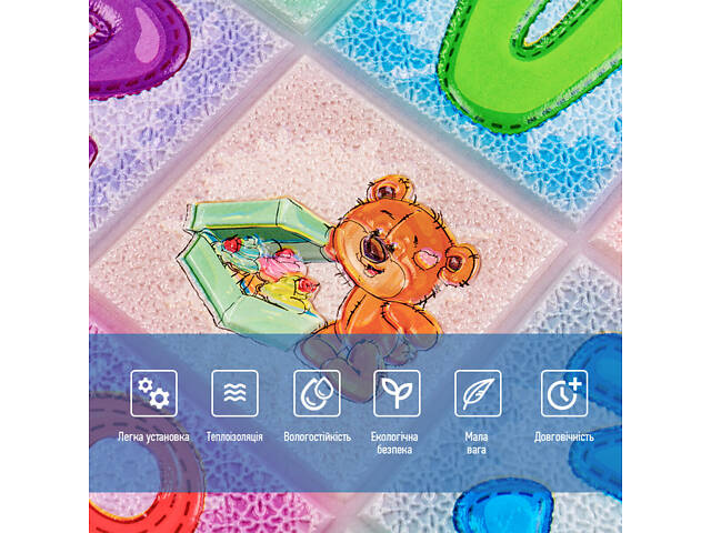 Набір панелей стінових 3D 700х1400х4мм Абетка (2шт) SW-00002352 - Фото 6