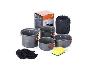 Набір посуду Naturehike 2-3 (2 каструлі+кришки) NH15T401-G Grey