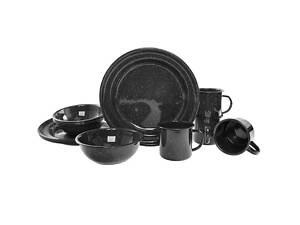Набір посуду тактичний Mil-Tec Set of tourist dishes 12 шт. Black (14678002)