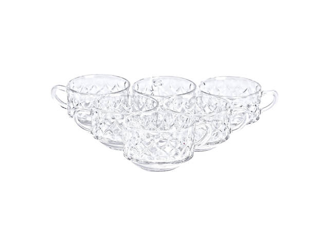 Набір прозорих чашок 6 шт 270 мл скляних для чаю, для кави HP-YH-11 - Фото 2