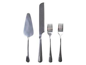 Набор приборов для подачи торта 4 предмета из нержавеющей стали Серебристый HP-20-52