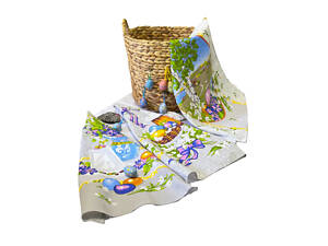 Набор полотенец пасхальный Ecotton 50х60 вафельных 3 шт. Пасха в корзину.