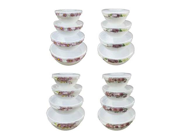 Набір салатників 4шт з кришкою асорті ТМ КИТАЙ - Фото 1