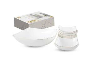 Набір салатників 7шт 30098-05 золотий кант (1-1,5л,6-200мл) ТМ SNT