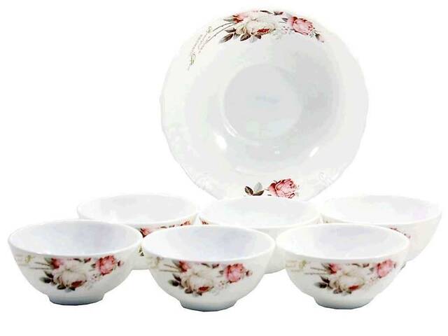 Набір салатників 7шт Чайна троянда 6916/S ТМ LUMINES - Фото 1