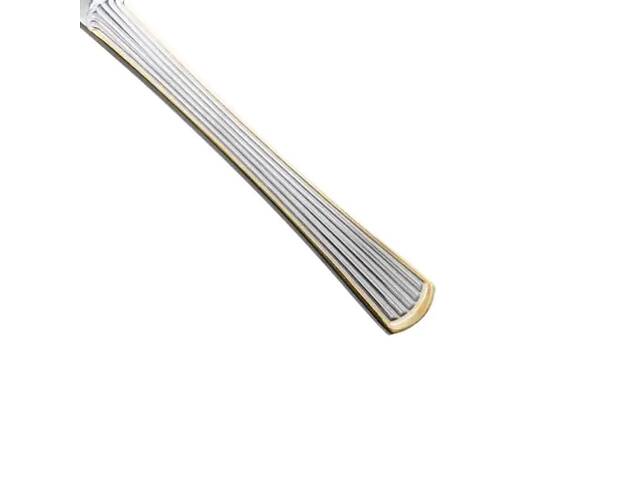 Набор столовых ножей 6 штук ножи сервировочные из нержавеющей стали 22.5 см Серебро с золотой окантовкой HP-20-30 - Фото 2