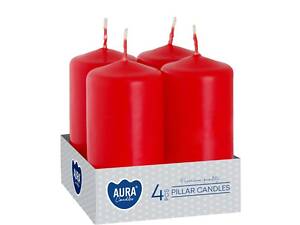 Набір свічок 4 шт. циліндр Bispol AURA Candles Червоний (sw40/80-030)