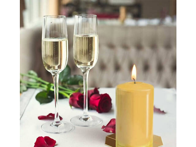 Набір свічок 4 шт. циліндр Bispol AURA Candles Жовті (sw40/60-010) - Фото 3