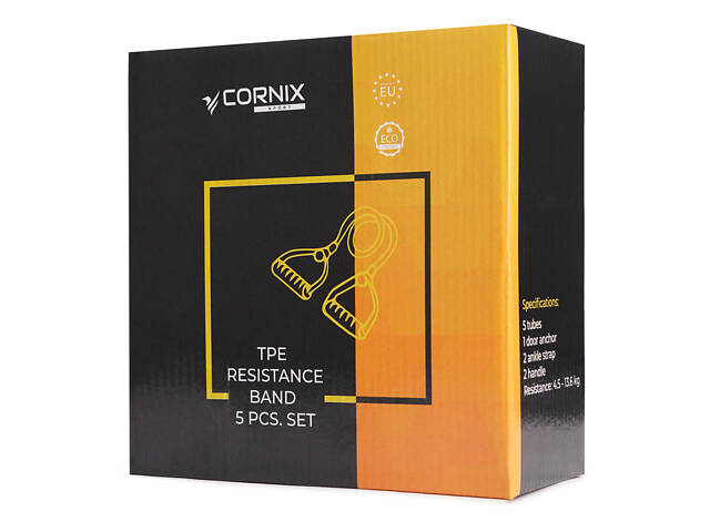 Набір трубчастих еспандерів Cornix 5 шт 4.5-13.6 кг XR-0258 - Фото 8
