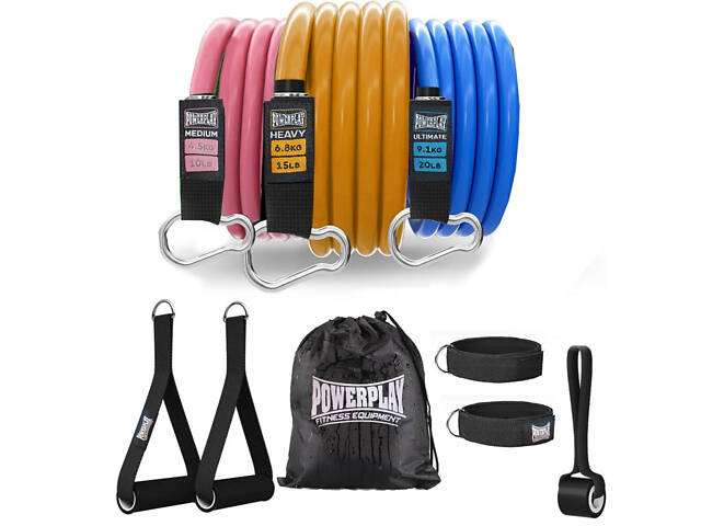 Набір трубчастих еспандерів PowerPlay PP-4101 Expander Tube Set 3шт. (до 18,2 кг.) - Фото 1