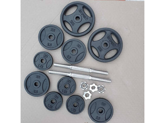 Набірні гантелі по 16 кг + Штанга 50 кг RN-Sport - Фото 5