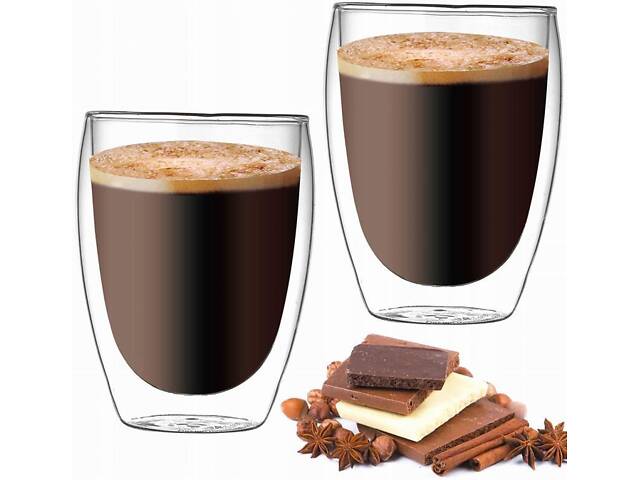 Набір 2 скляних склянки Kamille 350 мл із подвійними стінками (термостакан) - Фото 1