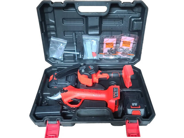 Набор 2 в 1 аккумуляторная цепная мини пила + секатор KrafTech 38v KT\BCD-360i