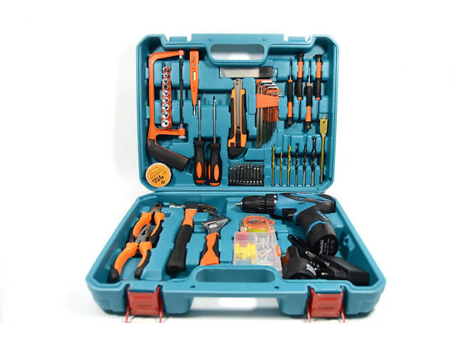 Набор 2 в 1 дрель+шуруповерт Makita DF330DWE 12V 2A/h Li-Ion +большой набор инструментов 45 шт (1934121916)