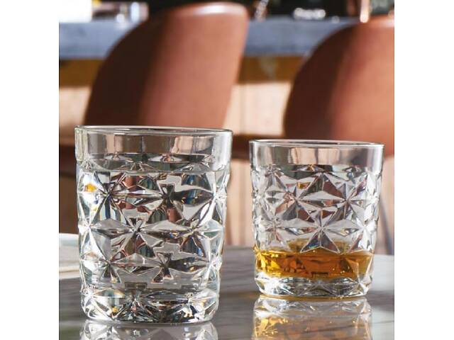 Набір 4 склянки Pasabahce ESTRELLA 305 мл, широкі склянки для віскі в подарунковій коробці - Фото 2