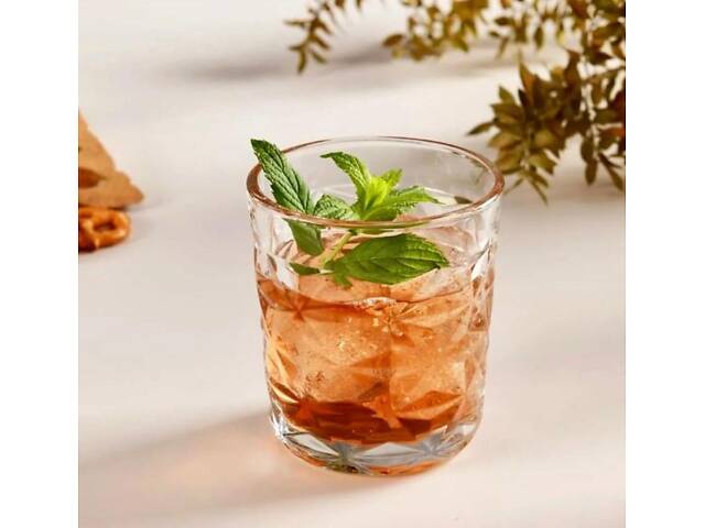 Набір 4 склянки Pasabahce ESTRELLA 305 мл, широкі склянки для віскі в подарунковій коробці - Фото 3