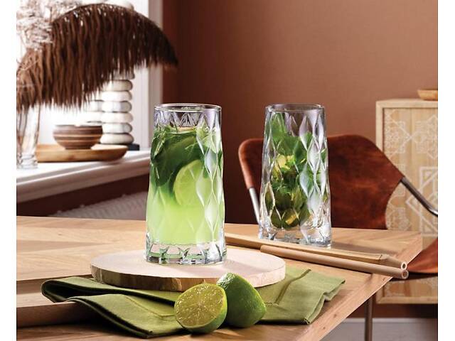 Набір 4 склянки Pasabahce Leafy 345 мл, високі склянки для напоїв - Фото 3