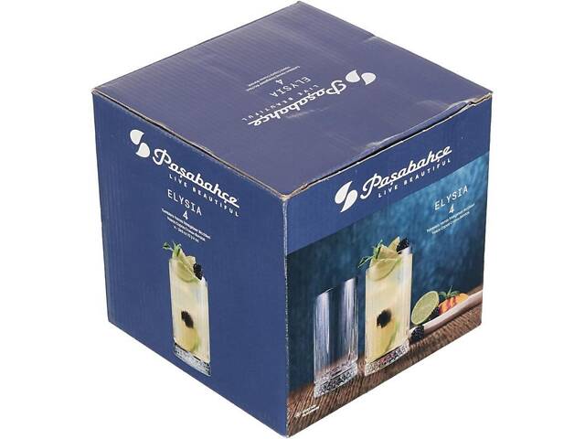 Набір 4 високих склянки Pasabahce Timeless 470 мл (подарункове паковання) - Фото 4