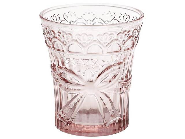 Набір 6 склянок 'Бант' 260 мл, рожеве скло - Фото 1