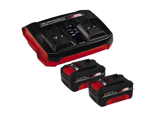 Набір акумулятор + зарядний пристрій Einhell 18V 2x4.0Ah Twincharger Kit (4512112) - Фото 1