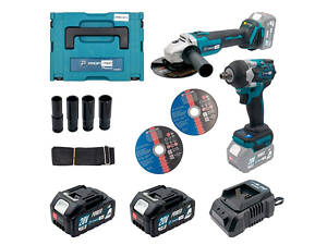 Набір акумуляторних інструментів PROFI-TEC Combo Set 2/1 POWERLine DGA20BL, DTW500BL: з АКБ 2шт-20V 5.0Ач+ЗП