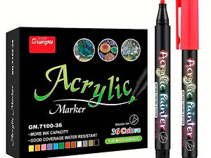 Набір акрилових маркерів для малювання Guangna GN7100 36 шт (11545-67167)