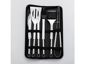 Набір аксесуарів для барбекю, мангала, гриля 6 предметів 40х10х5 см мангальне приладдя