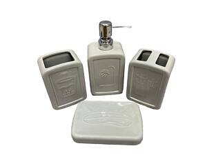 Набір аксесуарів для ванної кімнати 4 предмета Stenson TD00606 сірий