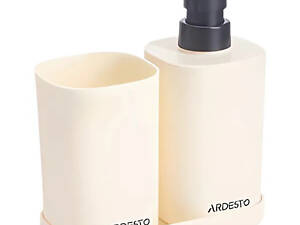 Набір аксесуарів для ванної кімнати Ardesto Vigor ARHB3106MB 3 предмети бежевий