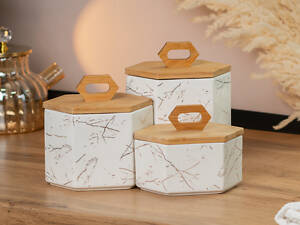 Набор банок для сыпучих продуктов 3 шт баночки для специй • банки с крышками 19 см • 16 см • 11.5 см