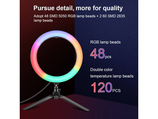 Набір блогера Puluz Ring USB LED lamp PKT3082B 10' + table stand (PKT3082B) - Фото 5