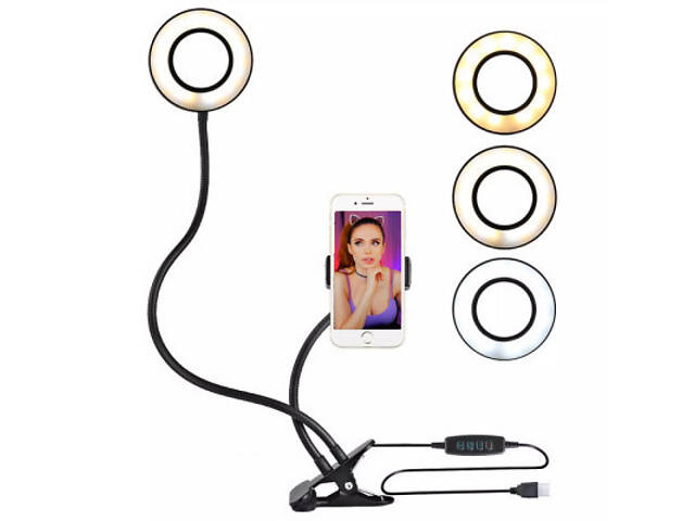 Набір блогера UFT LED лампа + тримач для телефона з прищіпкою (UFTTLL03) - Фото 2