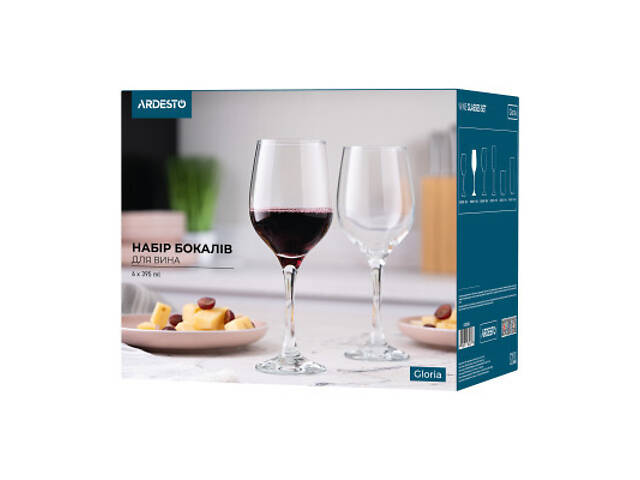 Набір бокалів Ardesto Gloria 395 мл 6 шт (AR2639GW) - Фото 2