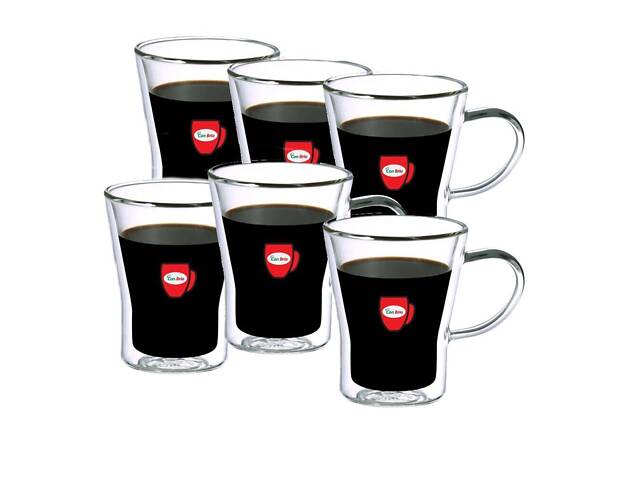 Набор чашек 6 шт с двойным дном 350 мл Con Brio СВ8535 - Фото 1