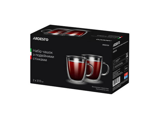 Набір чашок Ardesto 310 мл H 10,2 см 2 шт (AR2631GH) - Фото 2