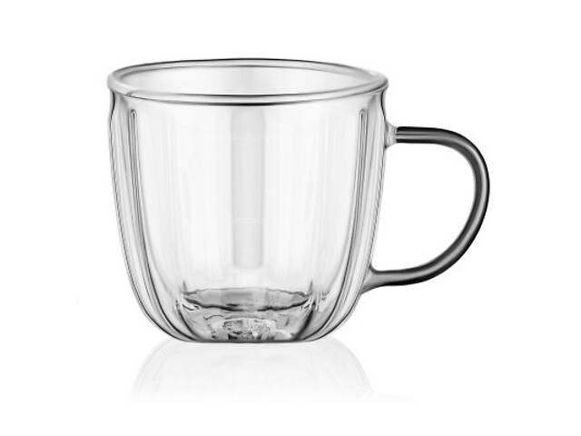 Набор чашек Ardesto 450мл, 2шт, боросилікатне скло, прозорий (AR2645BWN) - Фото 1