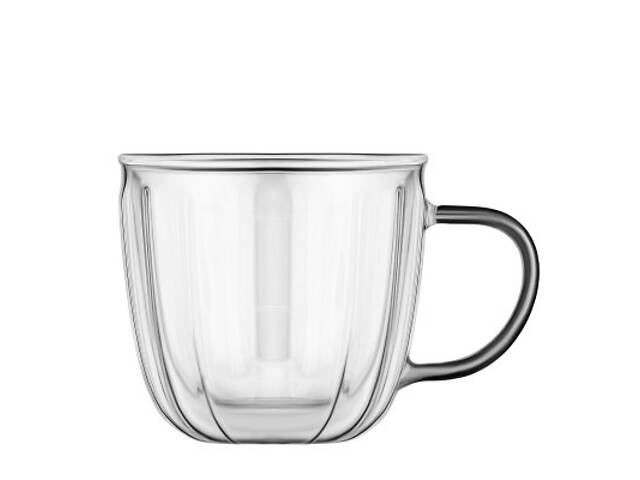 Набор чашек Ardesto 450мл, 2шт, боросилікатне скло, прозорий (AR2645BWN) - Фото 3