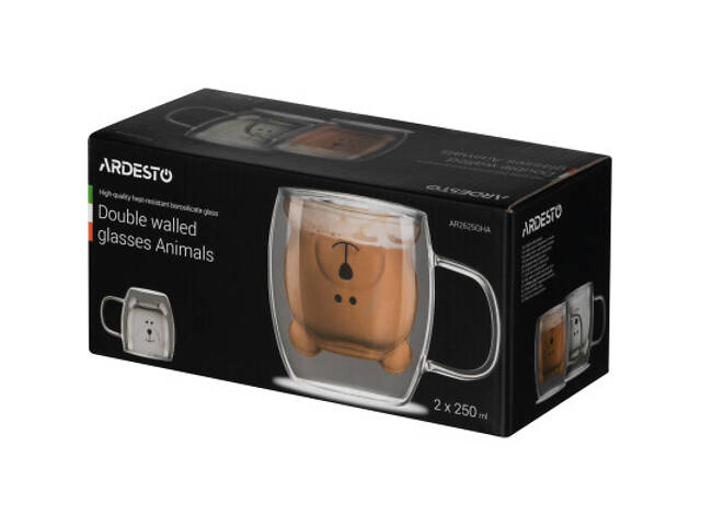 Набір чашок Ardesto Animals 250 мл 2 шт (AR2625GHA) - Фото 3
