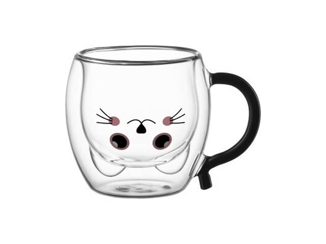 Набор чашек Ardesto Animals BAR 250 мл 2 шт прозорий (AR2625BAR) - Фото 1