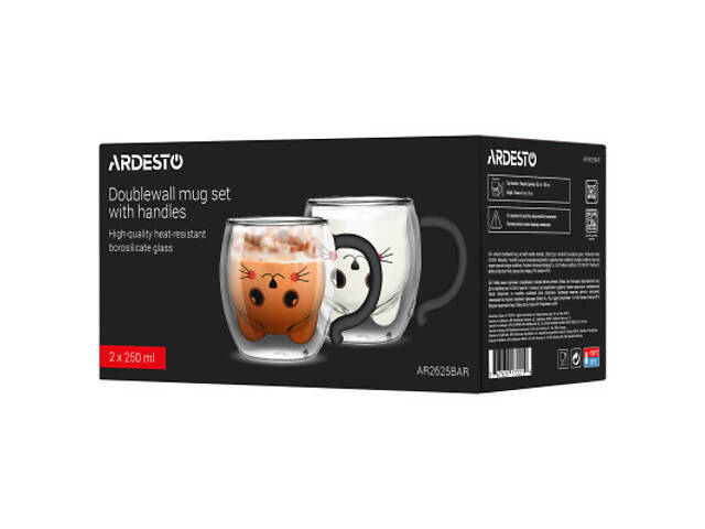 Набор чашек Ardesto Animals BAR 250 мл 2 шт прозорий (AR2625BAR) - Фото 4